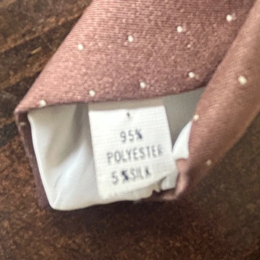 Oscar de la Renta Neck Tie Brown Micro Dot Sophisticated‎ Minimalist Silk Blend